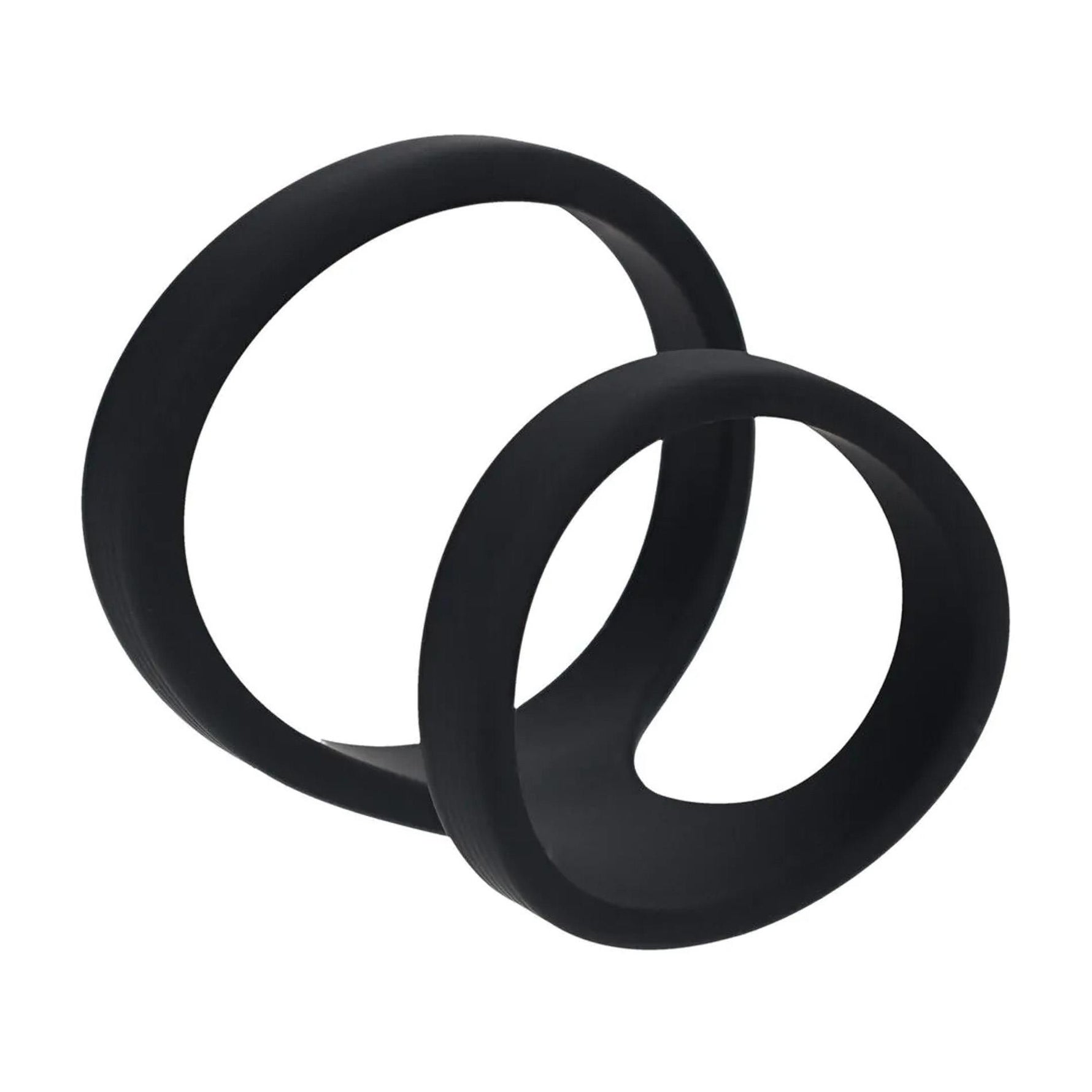 Inel pentru penis Levelz Double Loop din silicon, negru, 4 cm