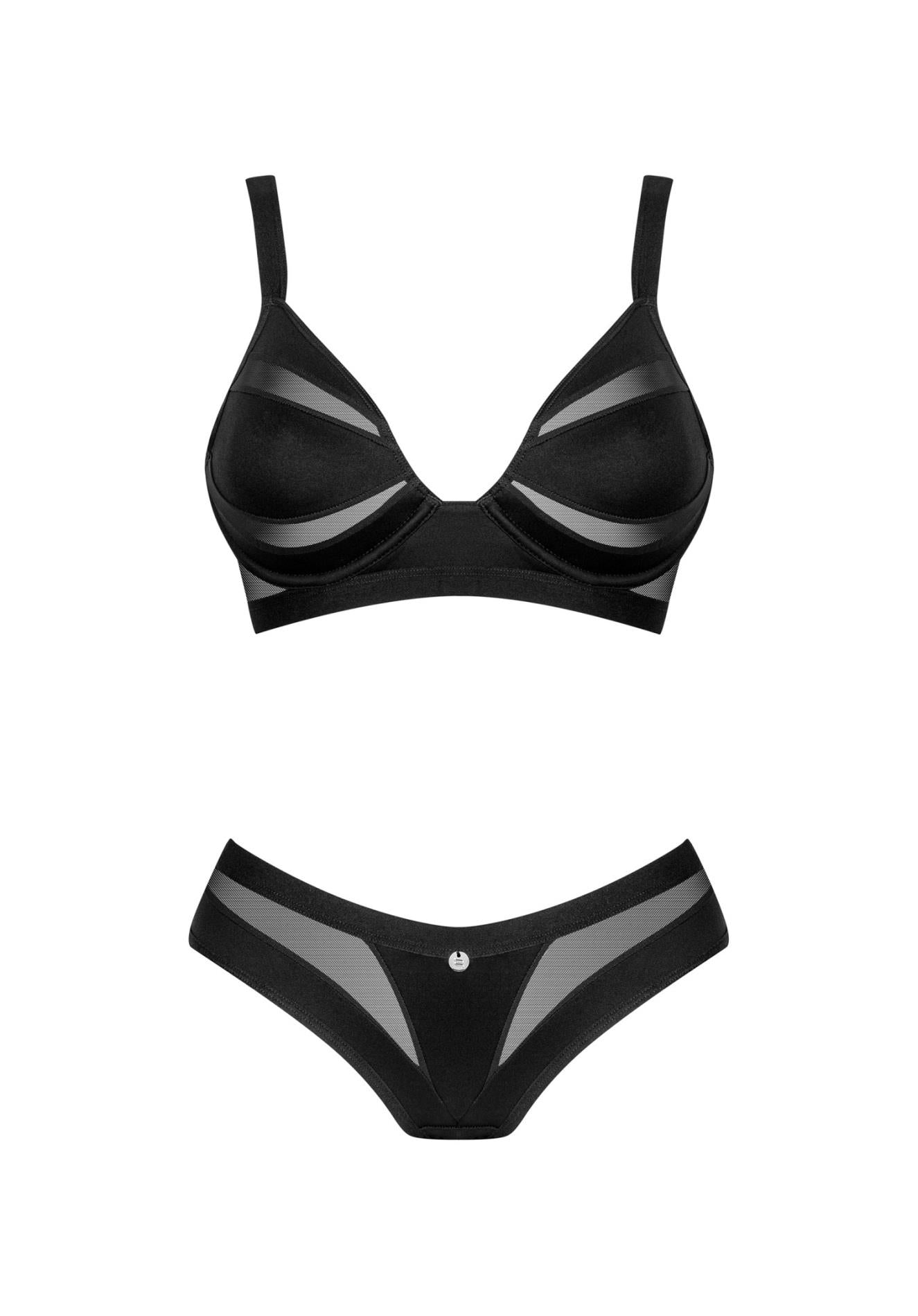 Set lenjerie șic Amoria Obsessive negru XL 2XL