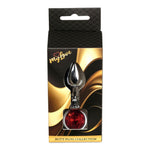 Bijuterii anale din argint MyLove Toys cu diamant roșu 7 cm