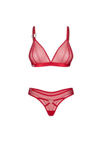 Set lenjerie erotică din plasă roșie Crimessa Obsessive S/M