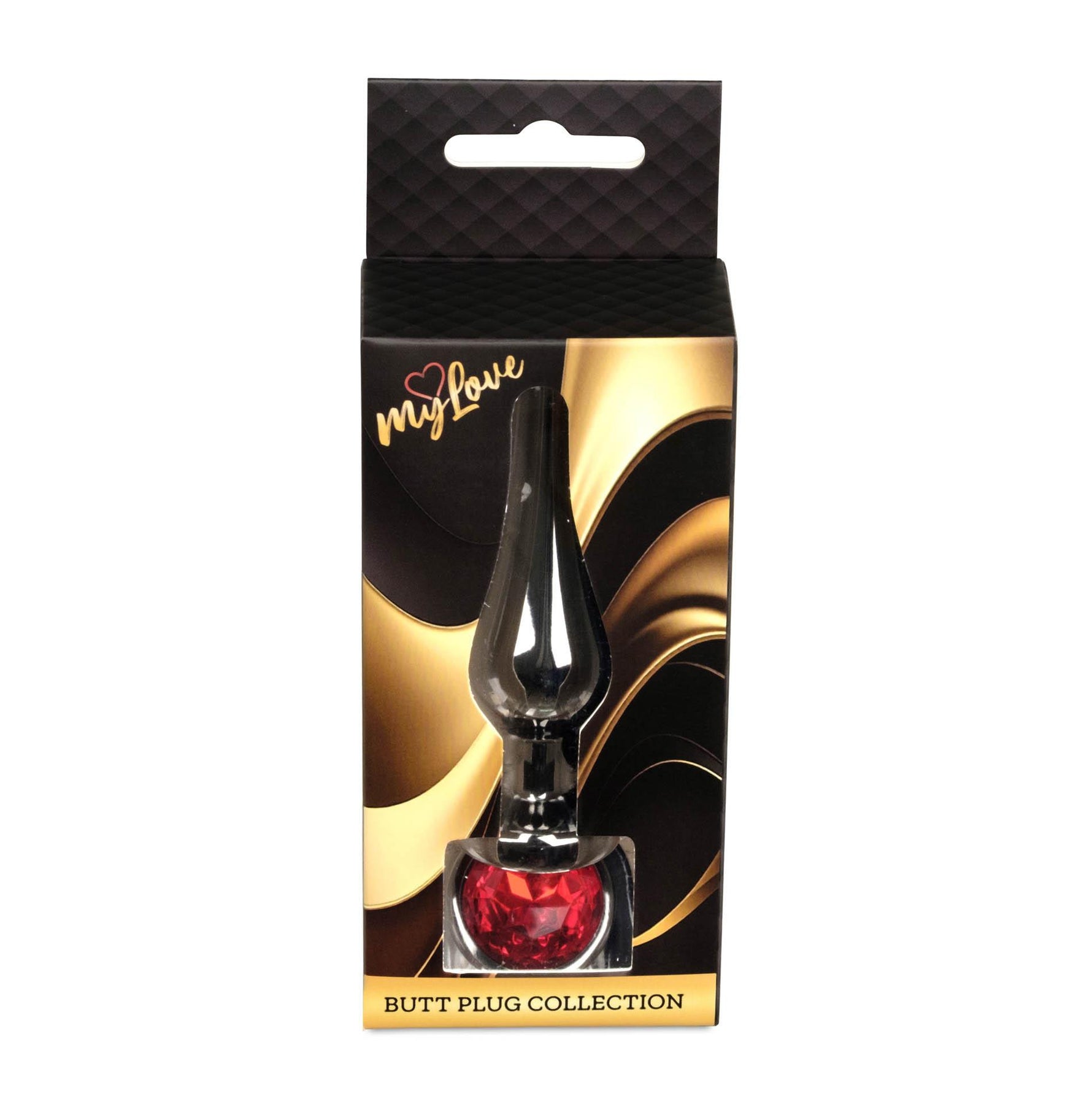 Bijuterii anale din oțel MyLove Toys, argintiu și roșu, 9,5 cm