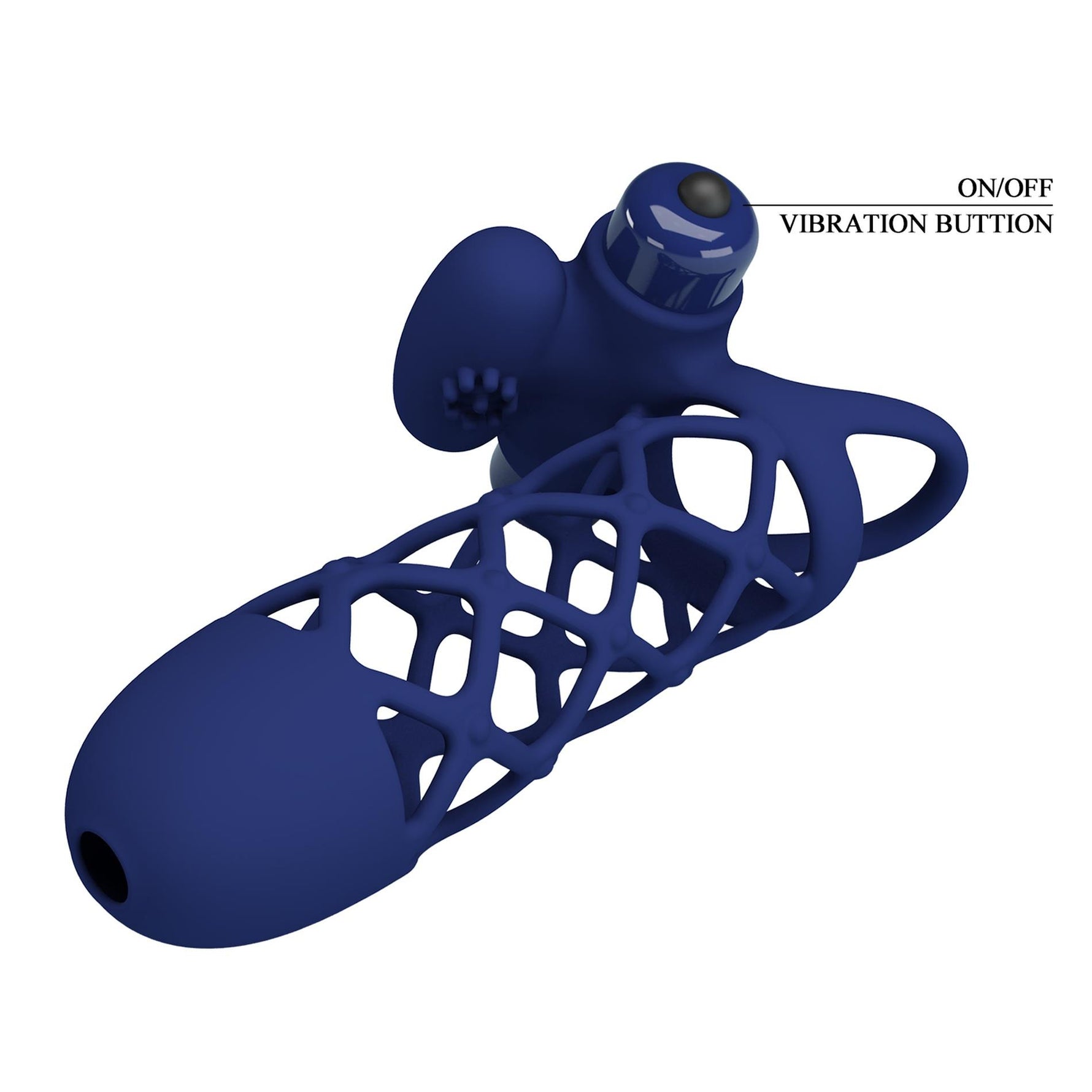 Pretty Love Extensor de penis vibrant din silicon cu 10 funcții