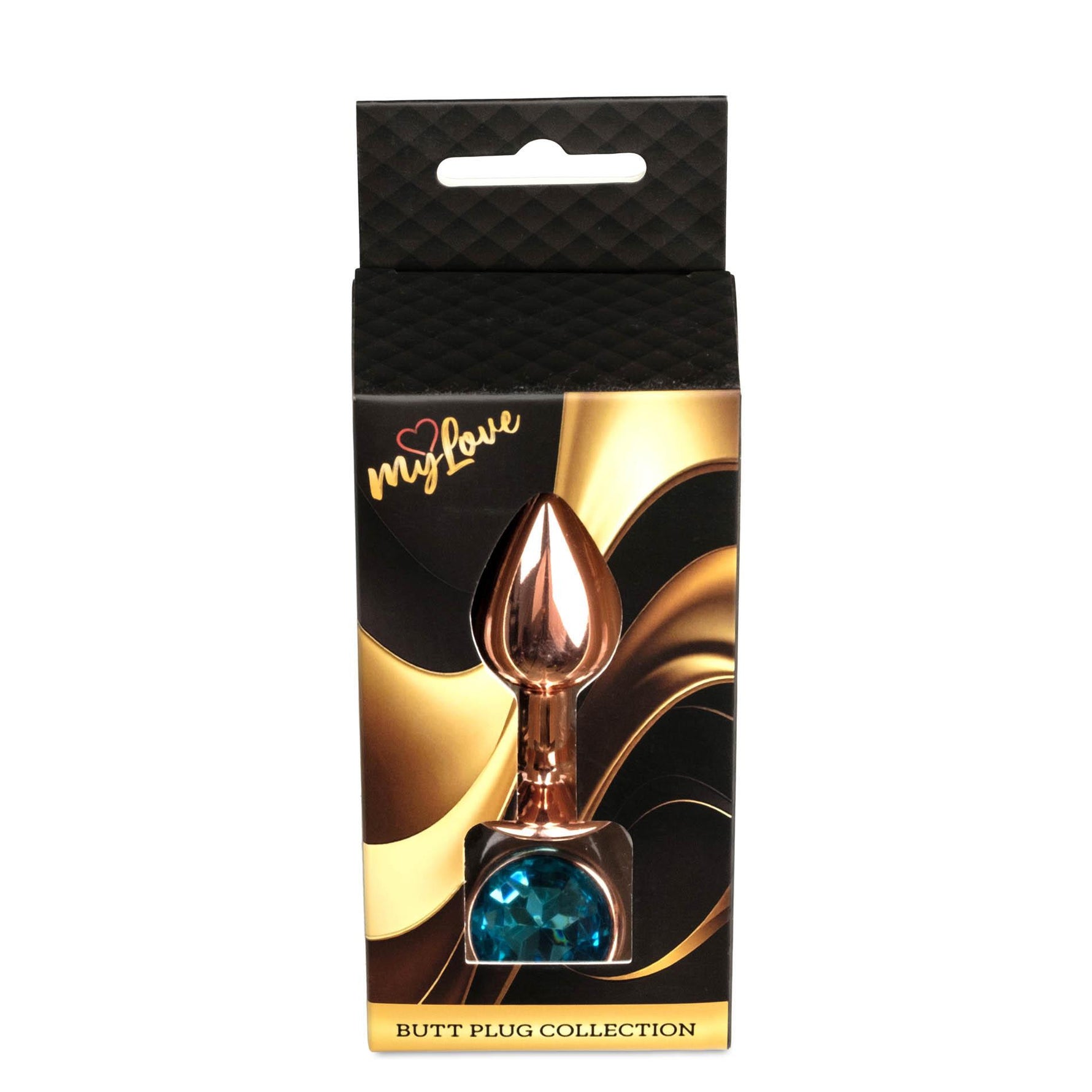 Bijuterii anale din oțel MyLove Toys cu diamant, albastru deschis, 7 cm