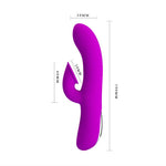 Vibrator USB Pretty Love Anthony Purple cu aspect de iepuraș