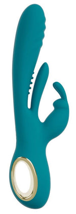 Vibrator Sweet Smile Bunny cu mișcare glisantă USB 25 cm