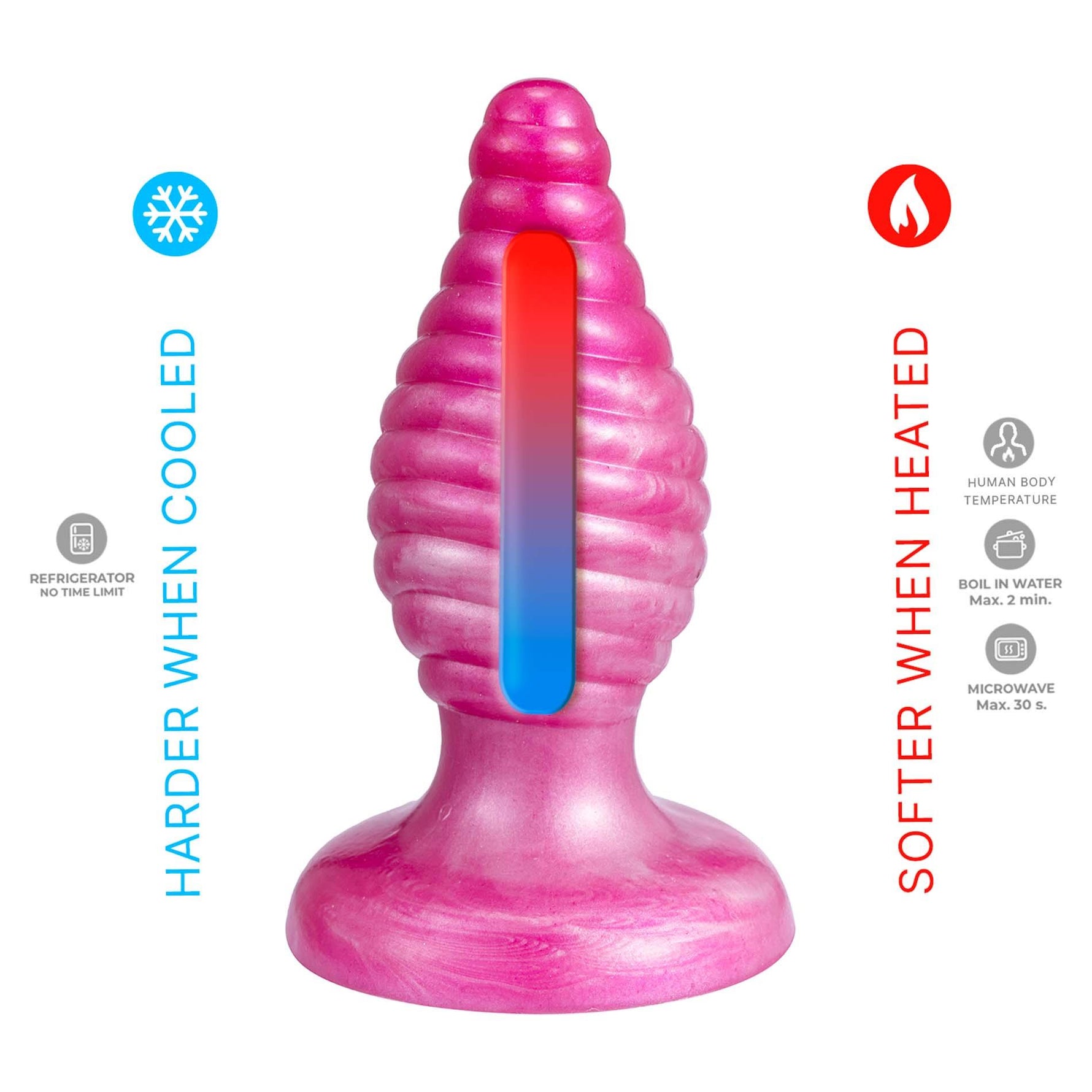 Plug anal spiralat Cherry Silexd roz perlat 9,2 cm