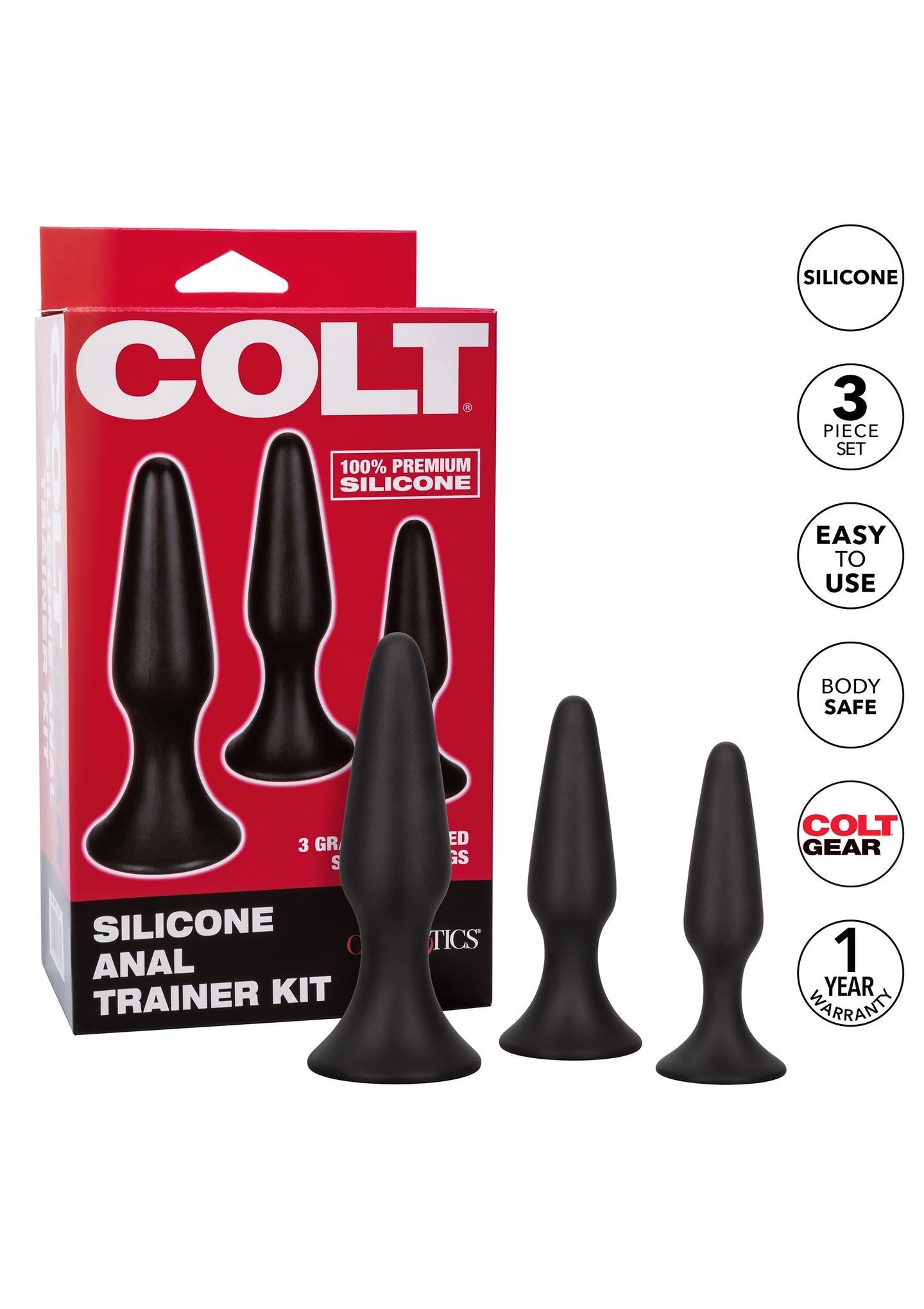 Set de dopuri anale Colt din silicon negru