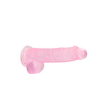 Dildo realist cu testicule RealRock Crystal Clear 17 cm