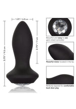 Dop anal vibrant Calexotics Petite Crystal Probe, negru, 9,5 cm