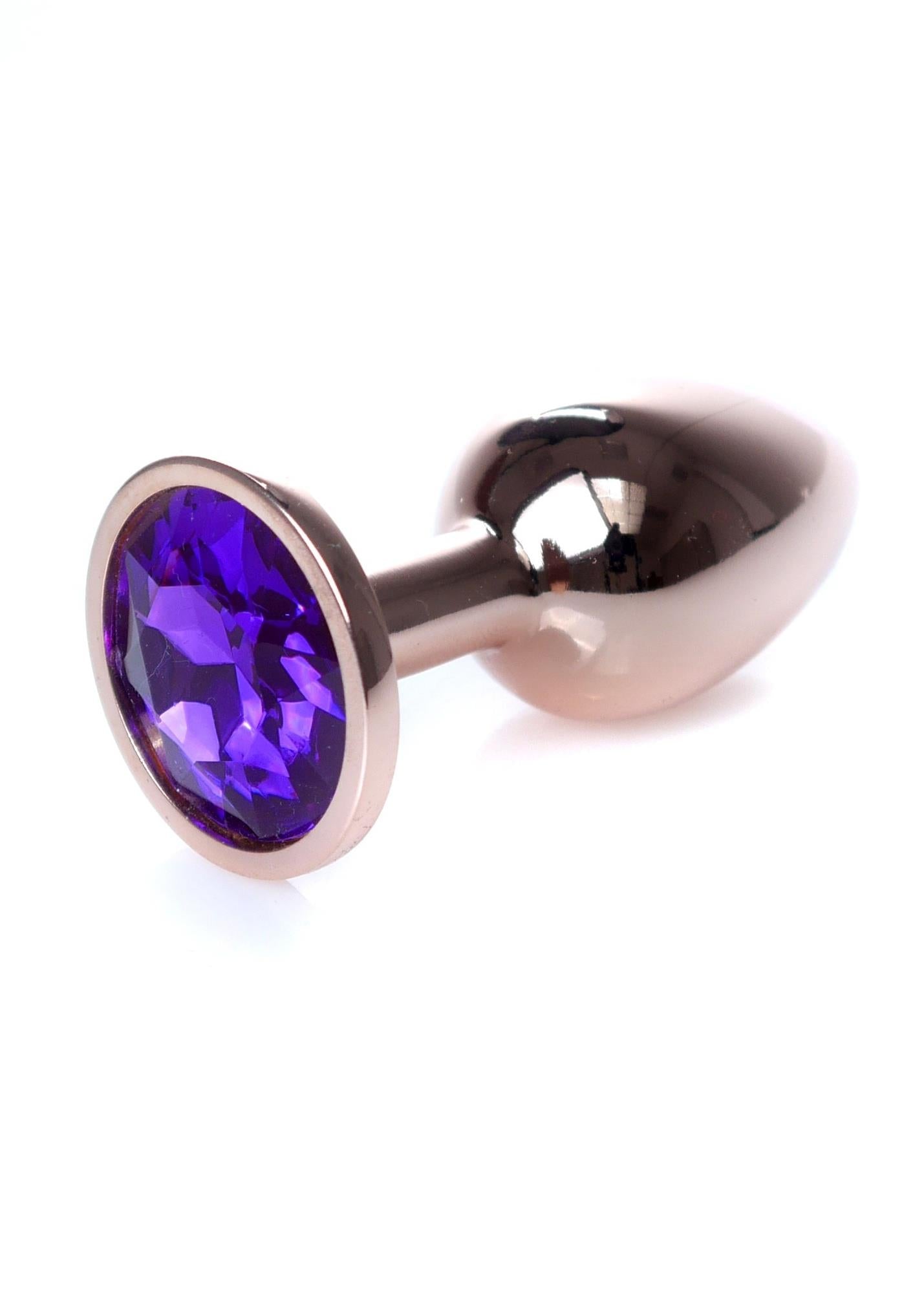 Plug anal din oțel violet MyLove Toys cu diamant 7 cm