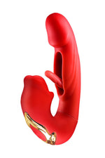 Vibrator USB Yoba Kissy 3 în 1 din silicon, tip iepuraș, 17,6 cm