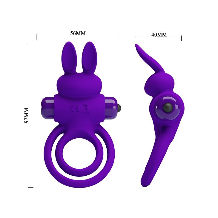 Inel vibrant Pretty Love violet cu 10 funcții
