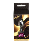 Plug anal argintiu cu inimă MyLove Toys roz 7 cm