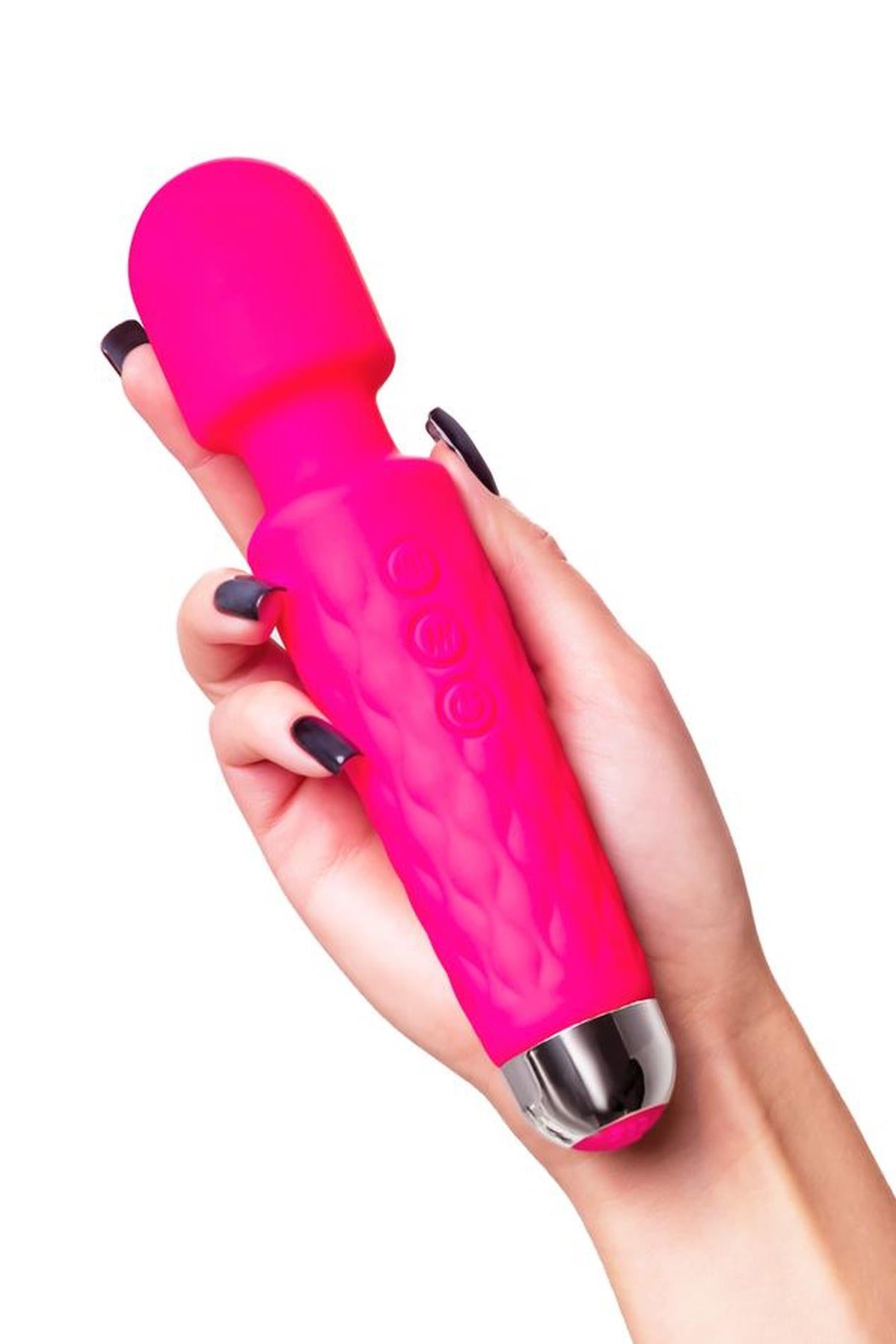Aparat de masaj vibrant Flovetta Peony din silicon roz USB 20,5 cm