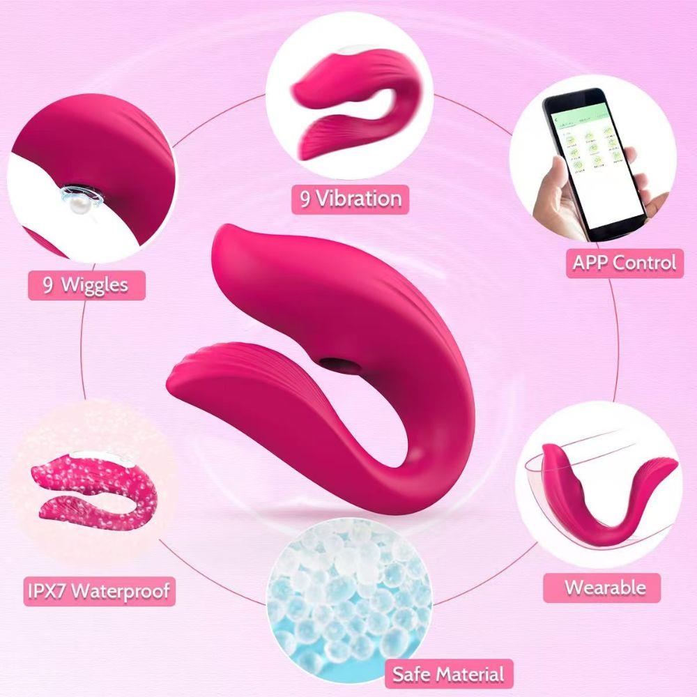Vibrator portabil Lyla din silicon roz, controlat prin aplicație USB