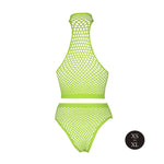 Body cu guler înalt și UV neon, roz, XS XL