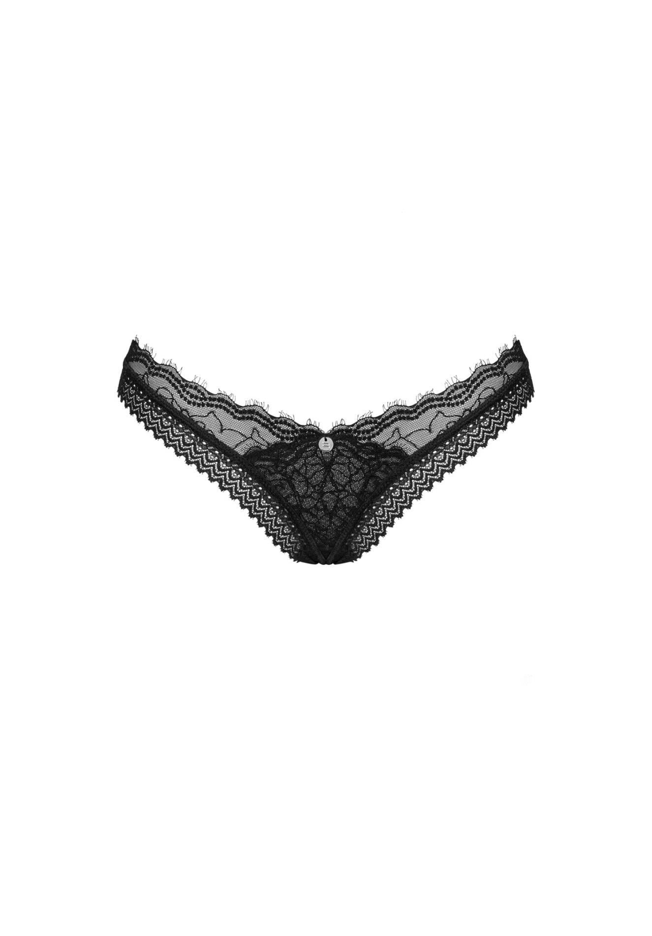 Tanga Obsessive Medilla din dantelă neagră M/L