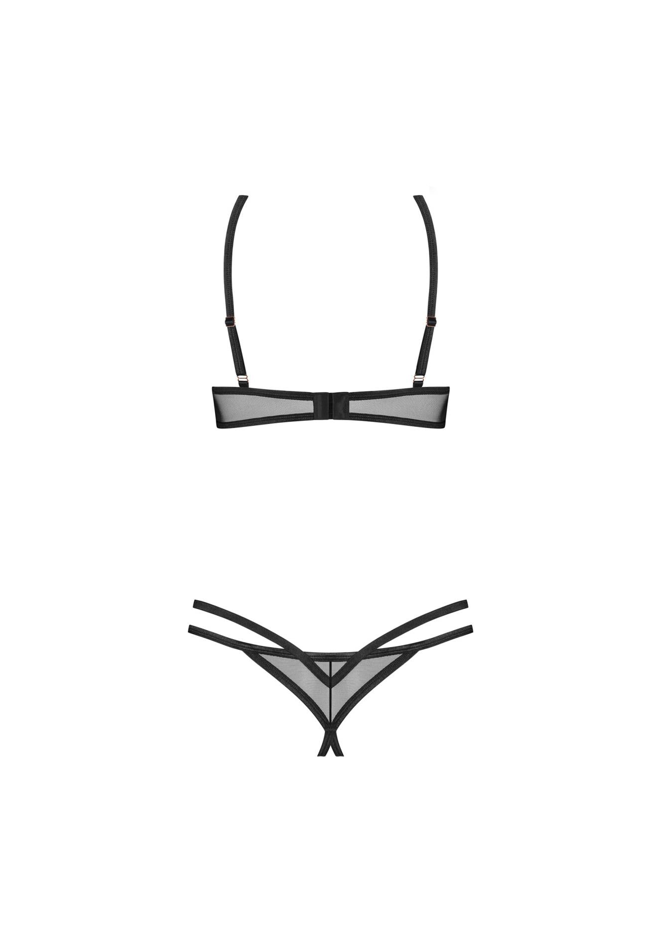 Set lenjerie intimă Euridia open Obsessive negru XS/S
