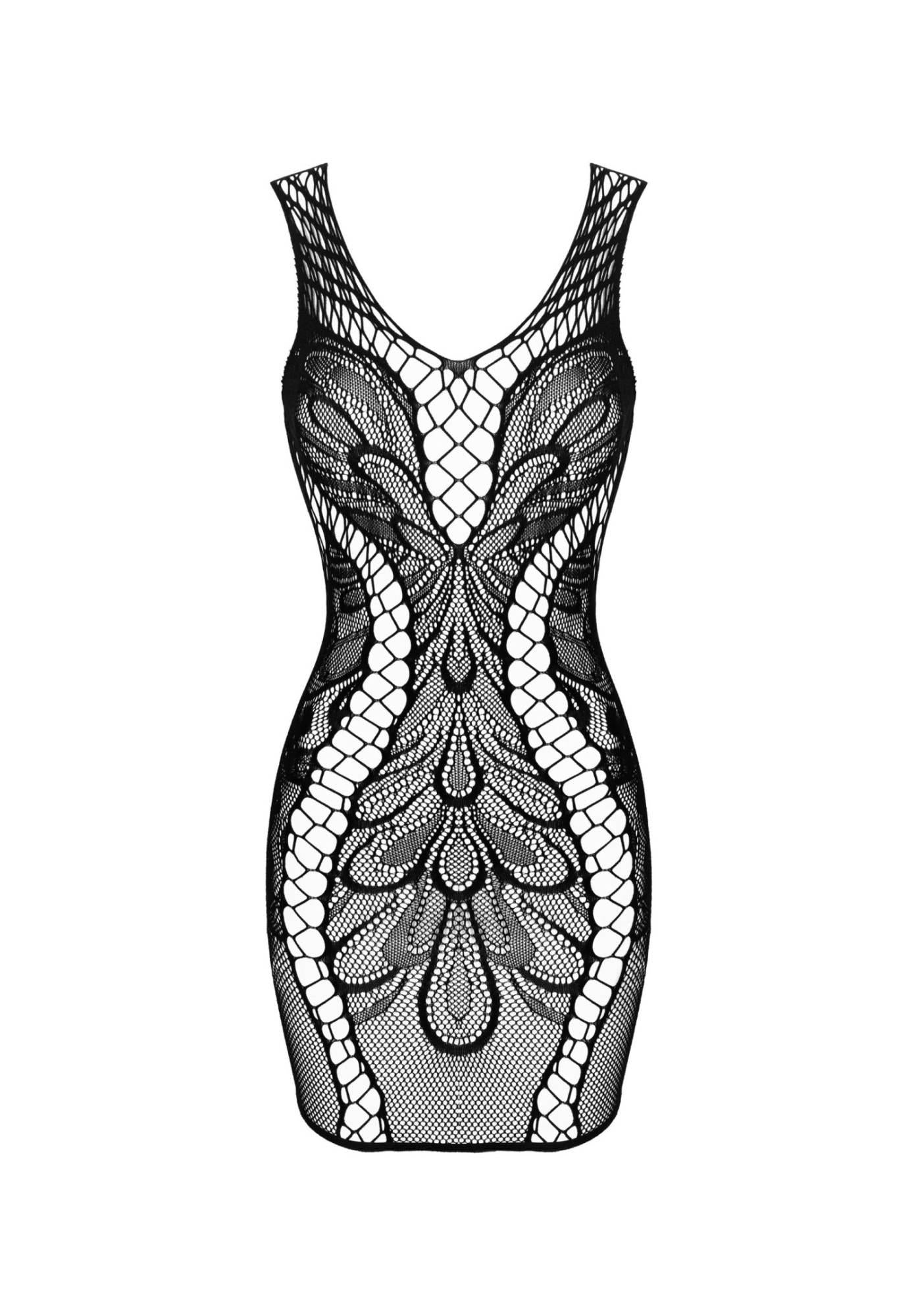 Rochie Obsessive D608 XL/XXL din plasă elastică cu decupaj