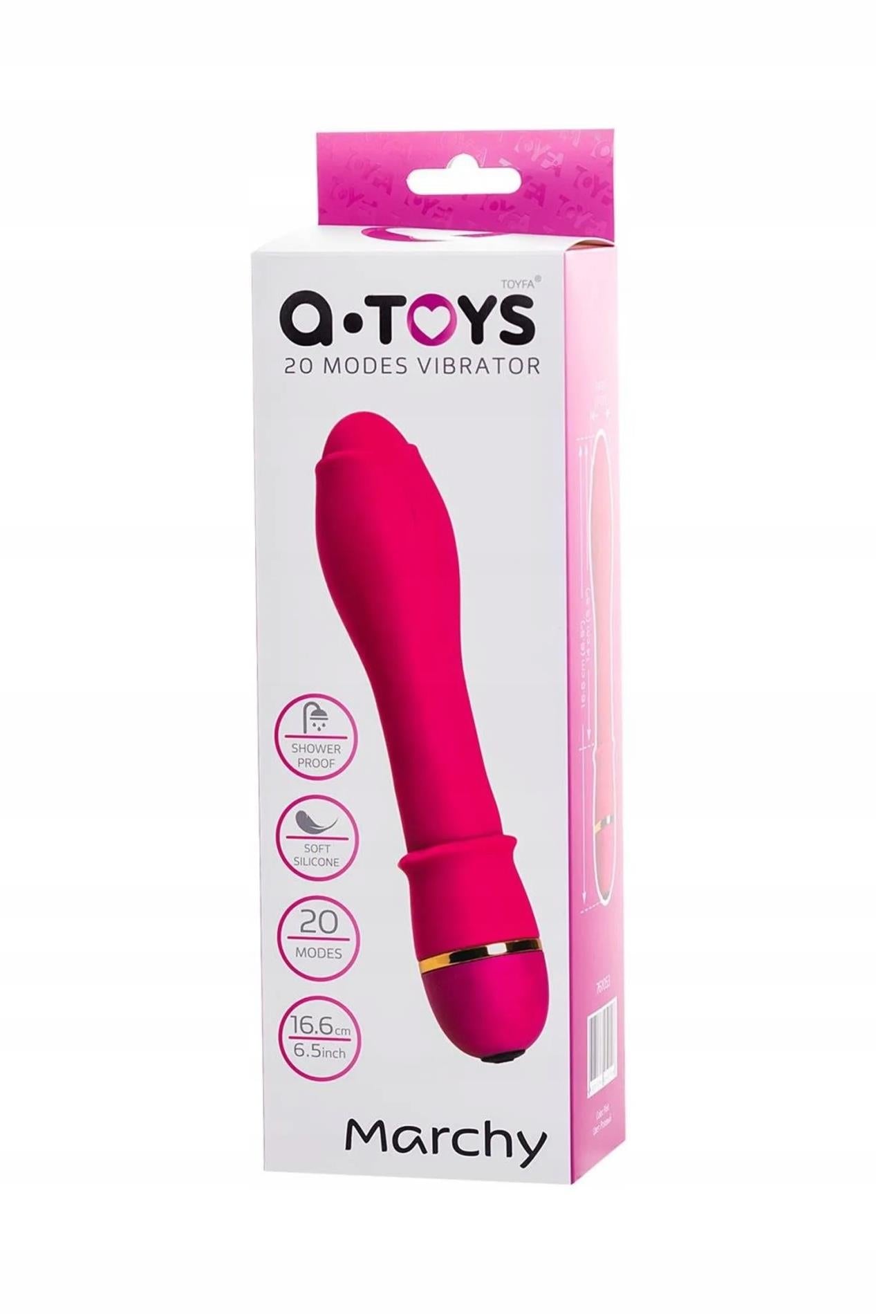 Vibrator din silicon Marchy A Toys roz 17 cm 20 moduri