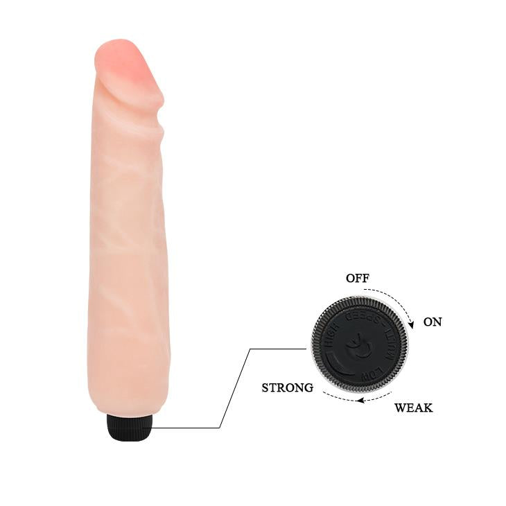 Vibrator flexibil Baile realist, culoarea pielii, 25 cm