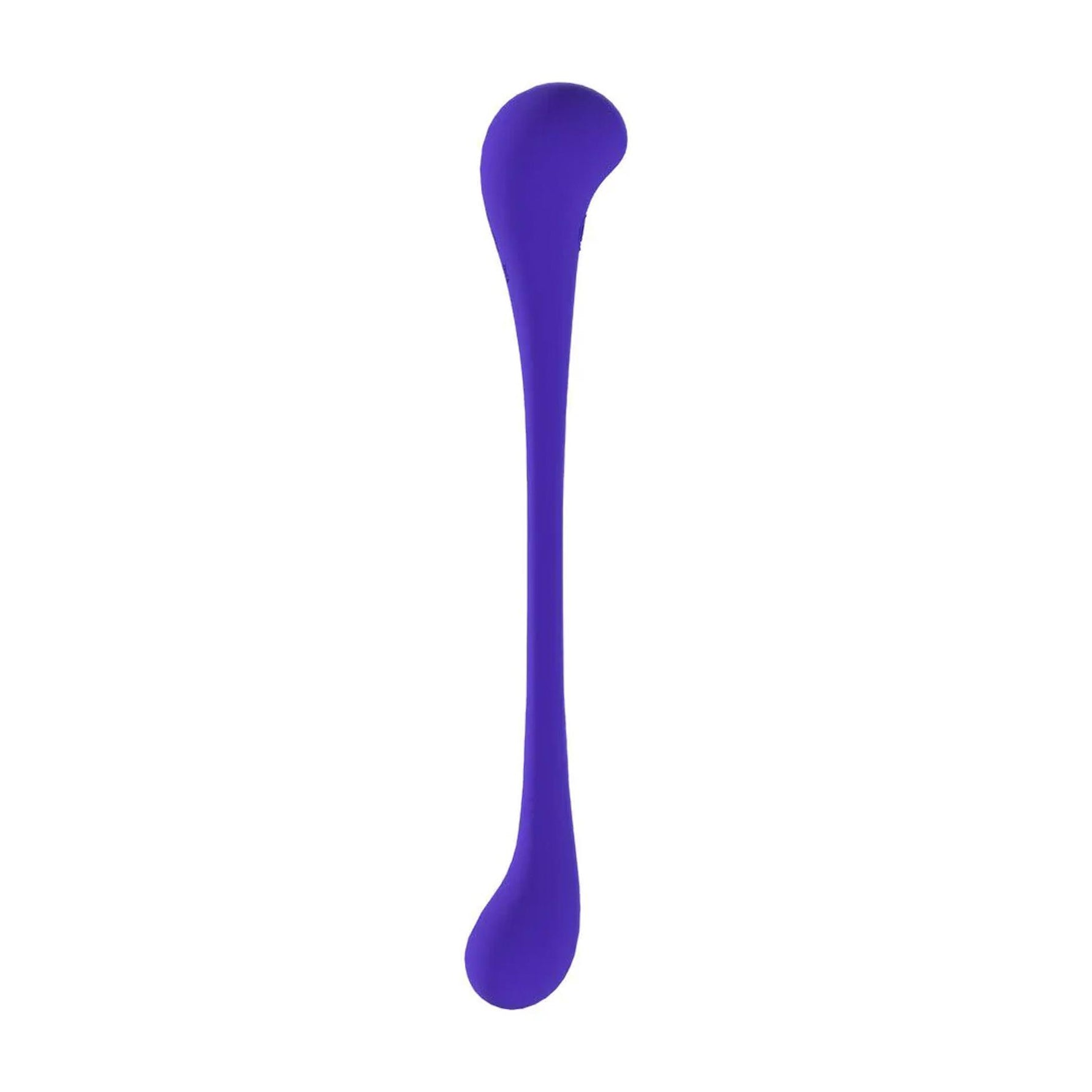 Vibrator Loveline flexibil din silicon cu două fețe și telecomandă, violet, 23 cm