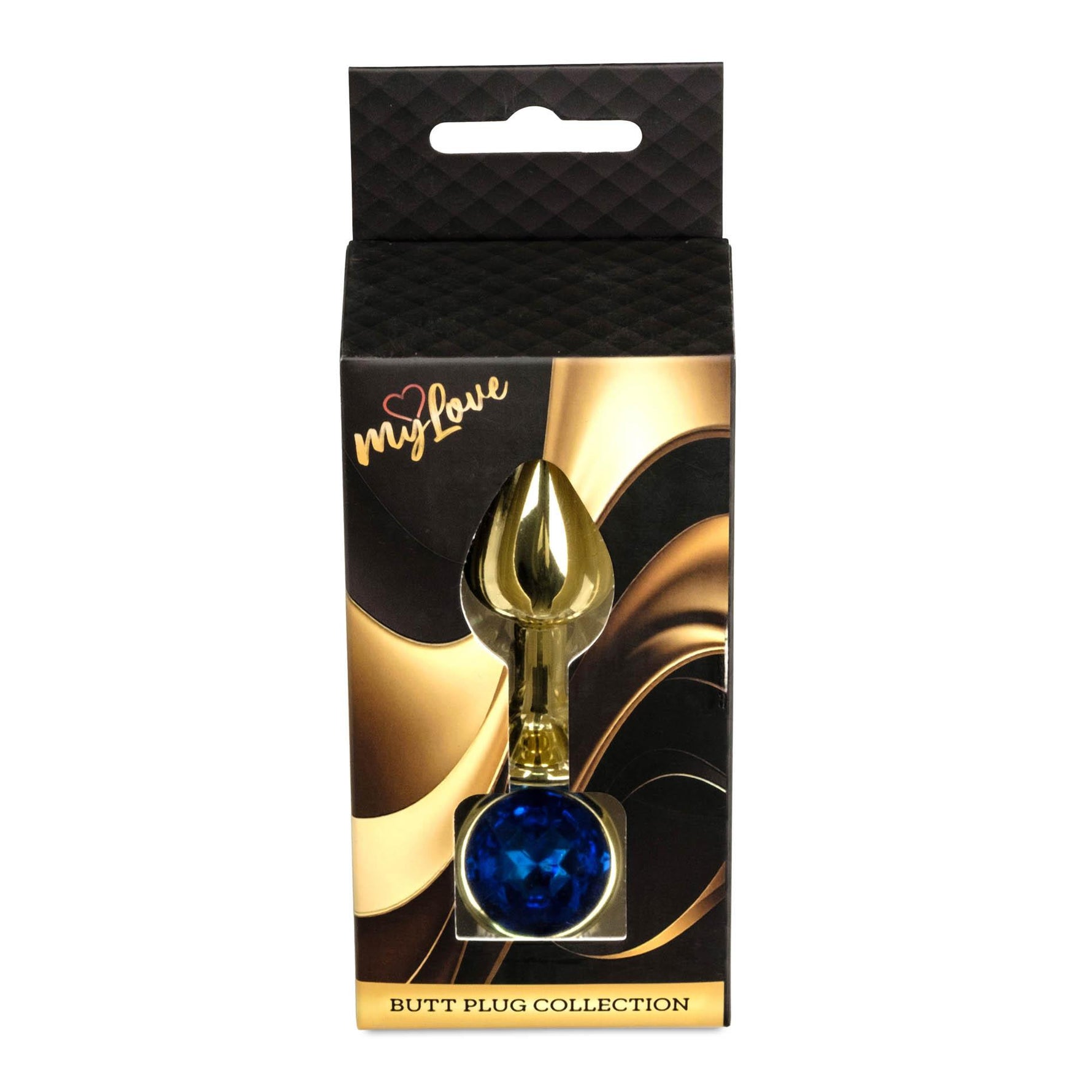 Bijuterii anale din oțel MyLove Toys, albastru marin, 7 cm