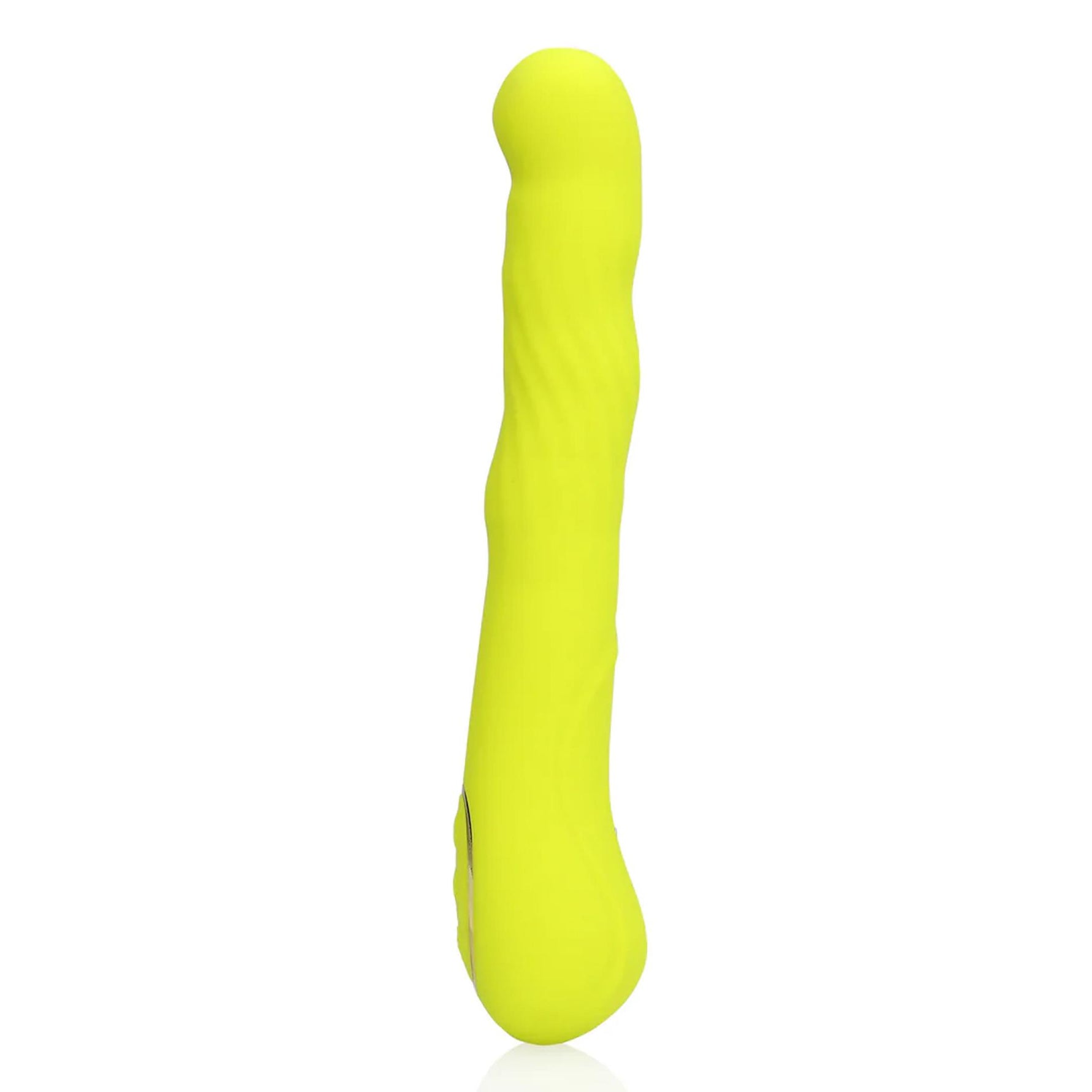 Vibrator Loveline pentru punctul G cu vârf mobil, verde lime, 24 cm