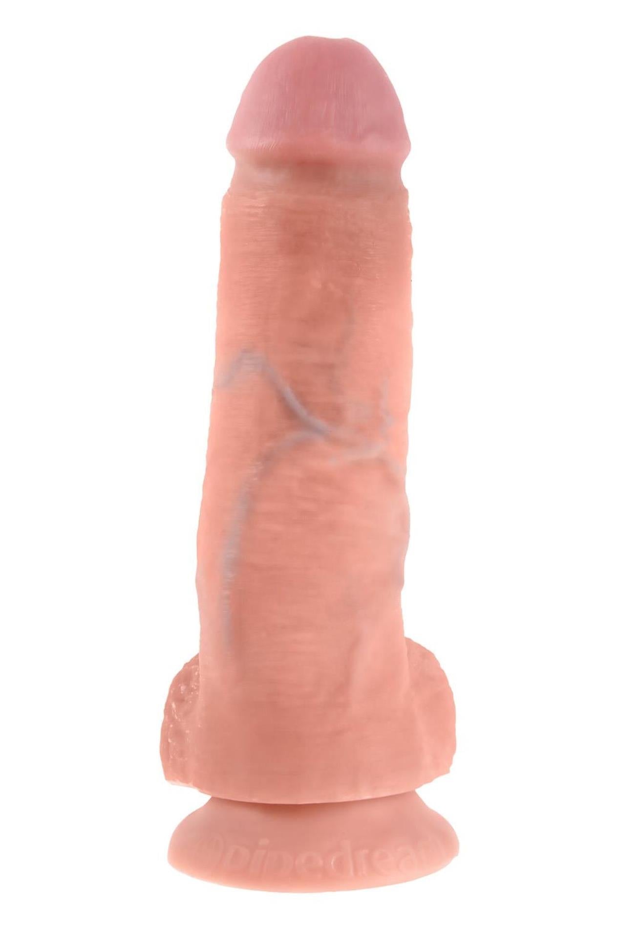 Dildo realist King Cock 20 cm cu testicule Pipedream light