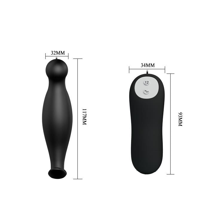 Dop anal vibrant din silicon Pretty Love cu 12 moduri, 11,7 cm