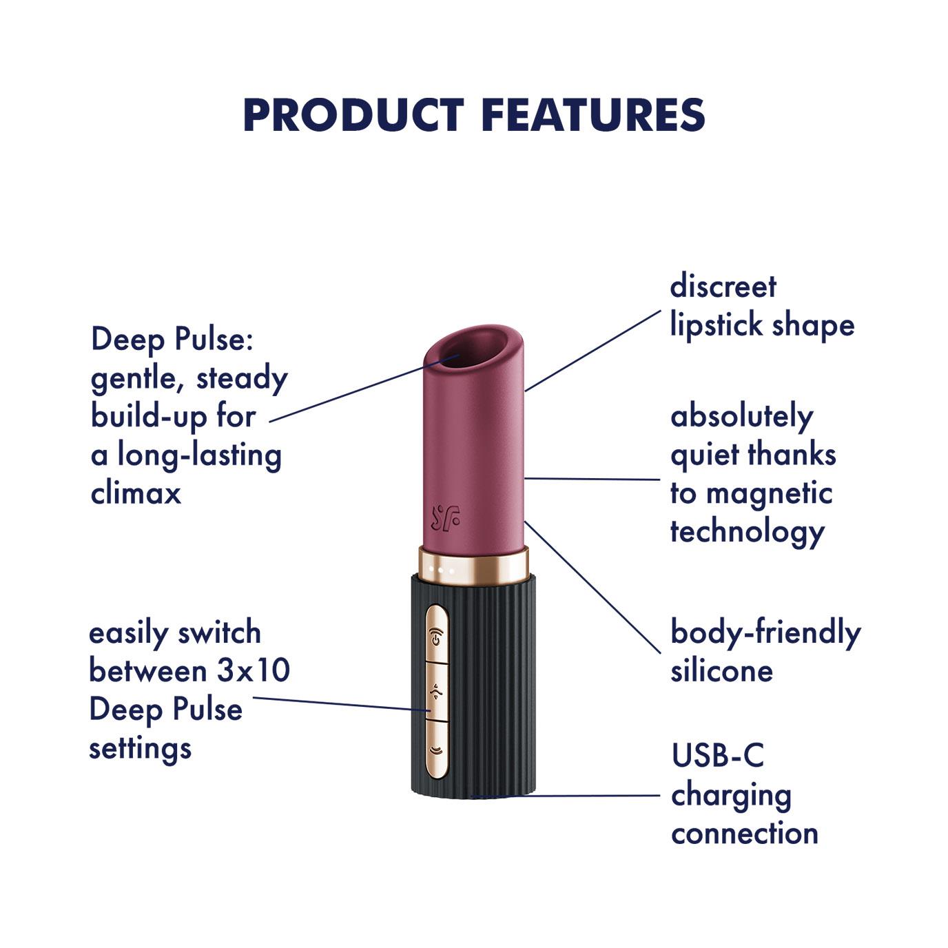 Stimulator clitoridian USB din silicon Satisfyer Deep Kiss