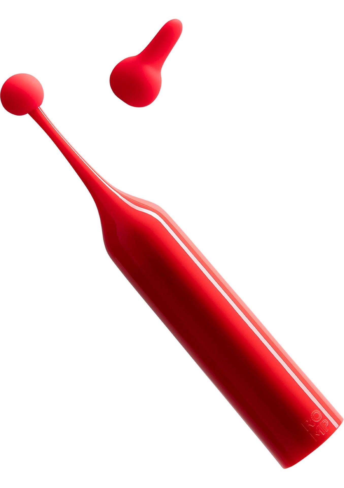 Vibrator ROMP Pop Roșu cu Capete USB Interschimbabile