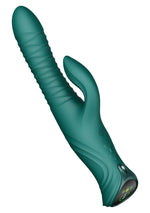 Vibrator încălzit ZALO Mose 2 verde, model iepuraș, 25,8 cm