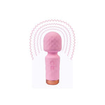 Baghetă Eros Fantasy Mini din silicon roz cu USB 11,5 cm