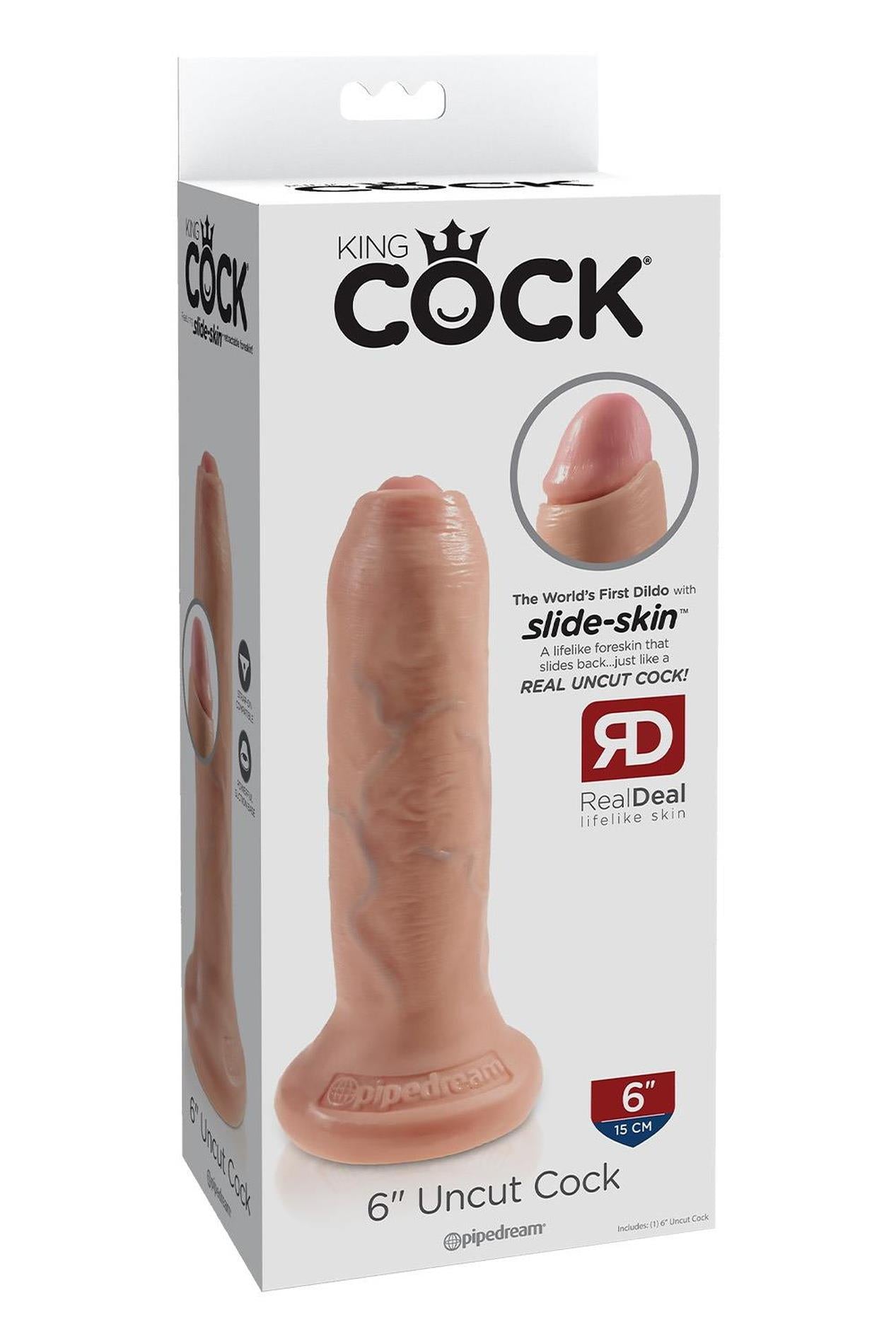 Dildo King Cock 6 inci, lumină necircumcisă