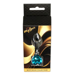 Plug anal cu inimă argintie, albastru deschis, MyLove Toys, 7 cm