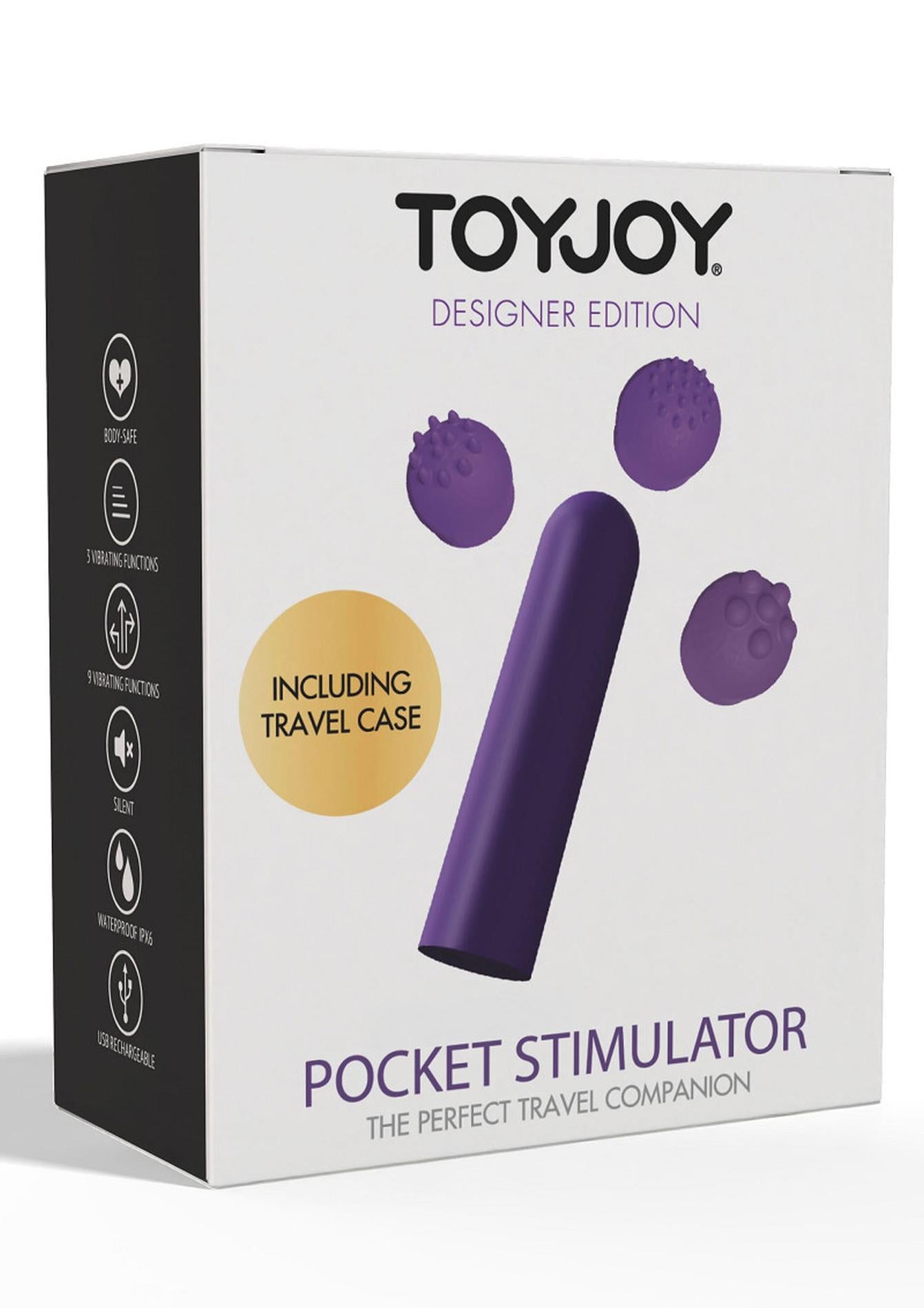 Vibrator de buzunar ToyJoy violet cu 12 funcții USB 6 cm