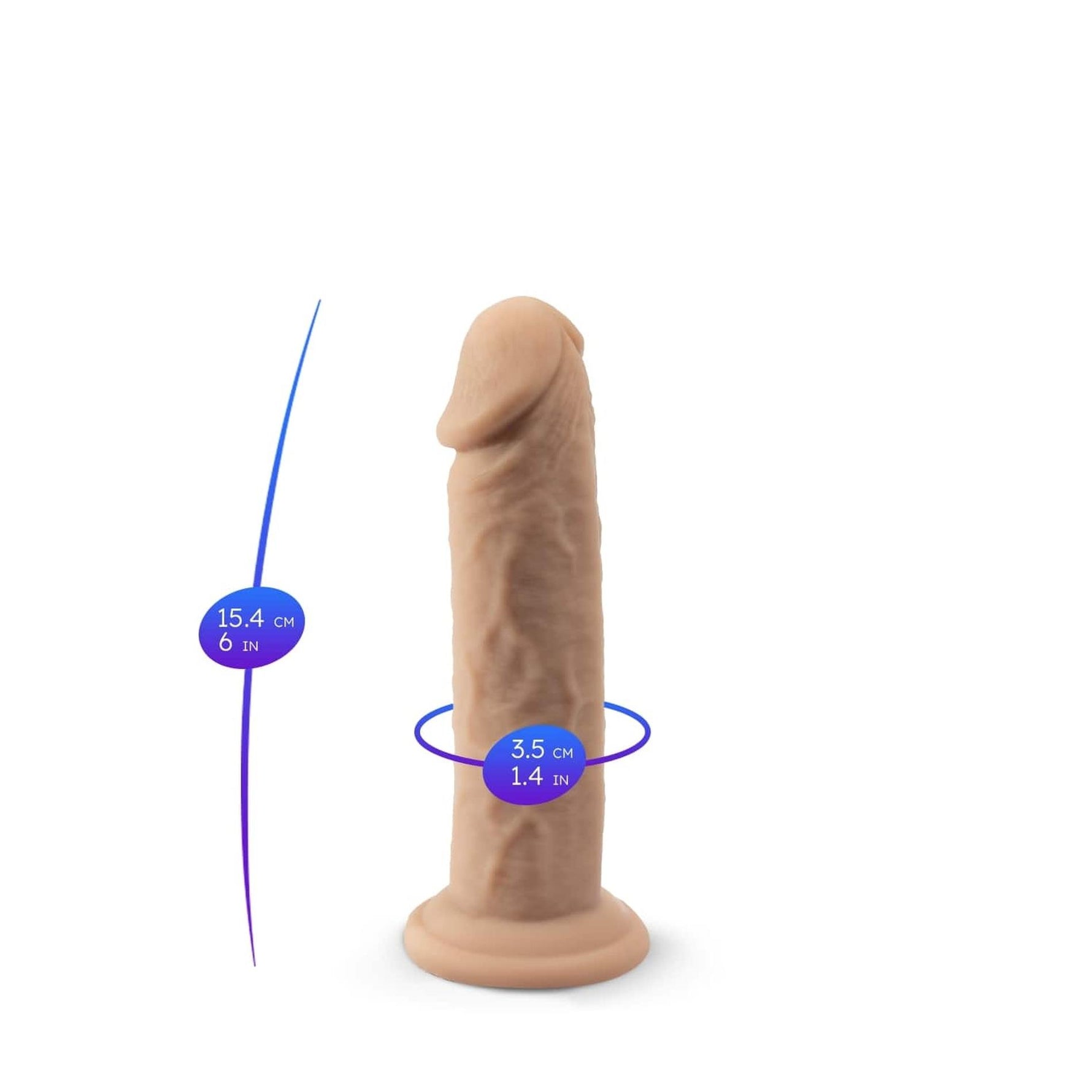 Dildo realist Real Skin Model 2 Silexd 15 cm culoarea pielii