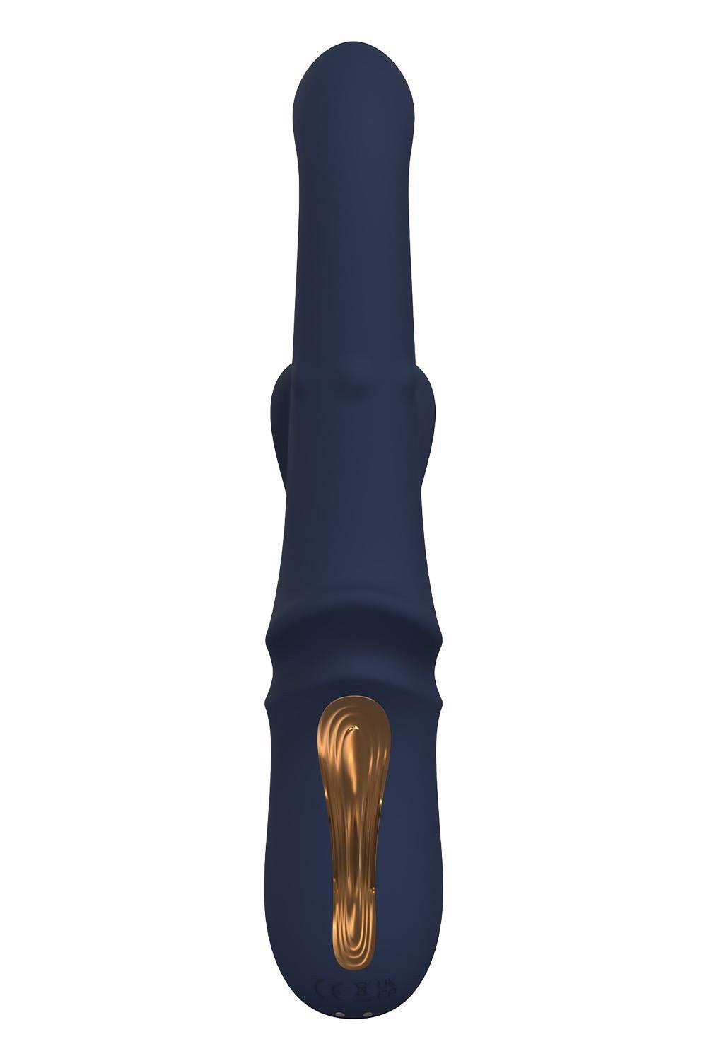 Vibrator Dreamtoys Iris Duo Bunny cu Teste, Albastru