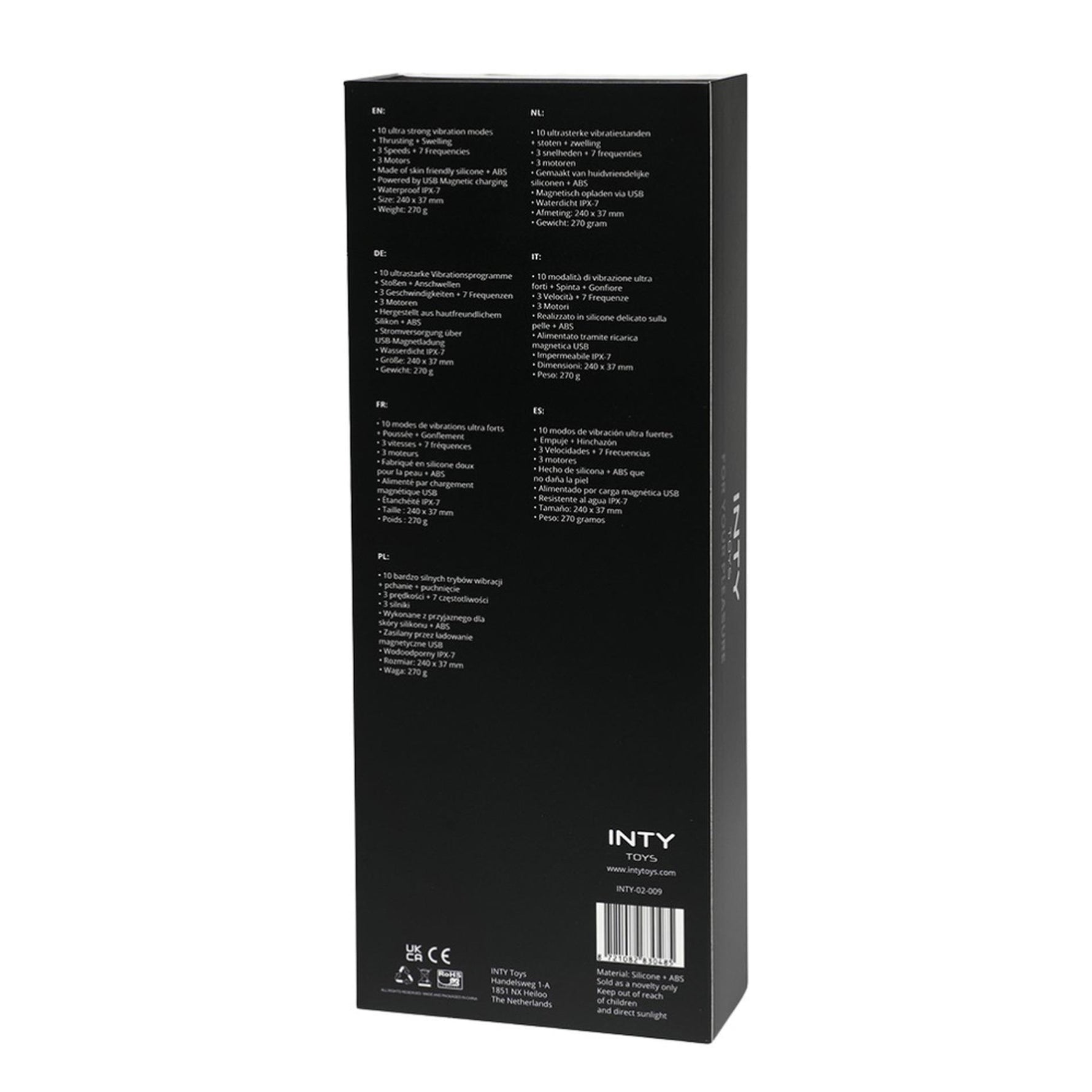 INTY Toys Vibrator Flirt Iepuraș Roz Silicon USB 24 cm Rezistent la Apă