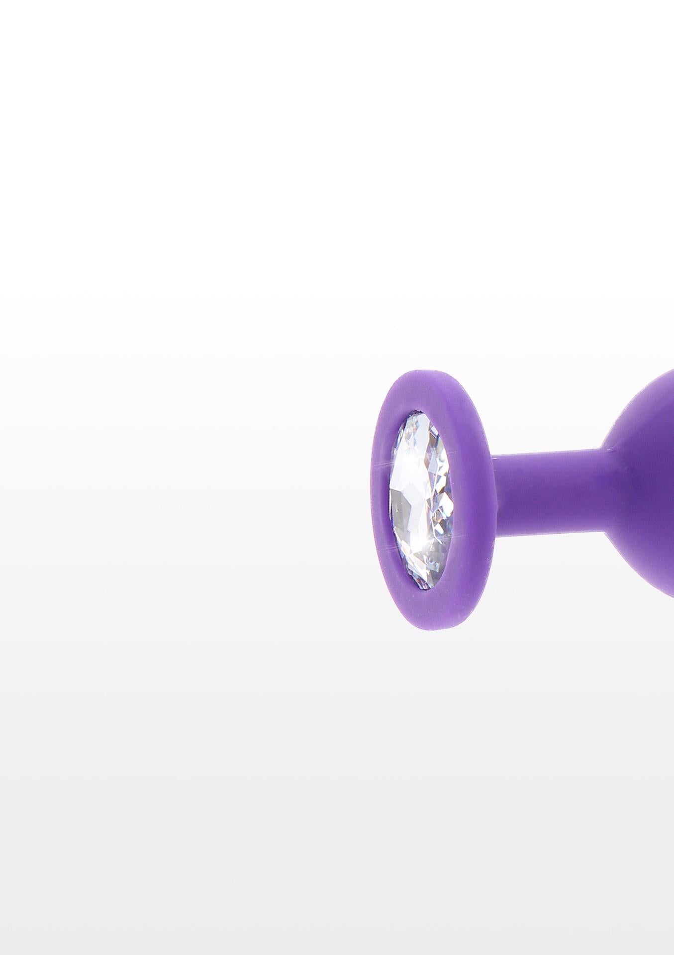 Plug anal Diamond Booty Jewel violet cu cristal 8 cm