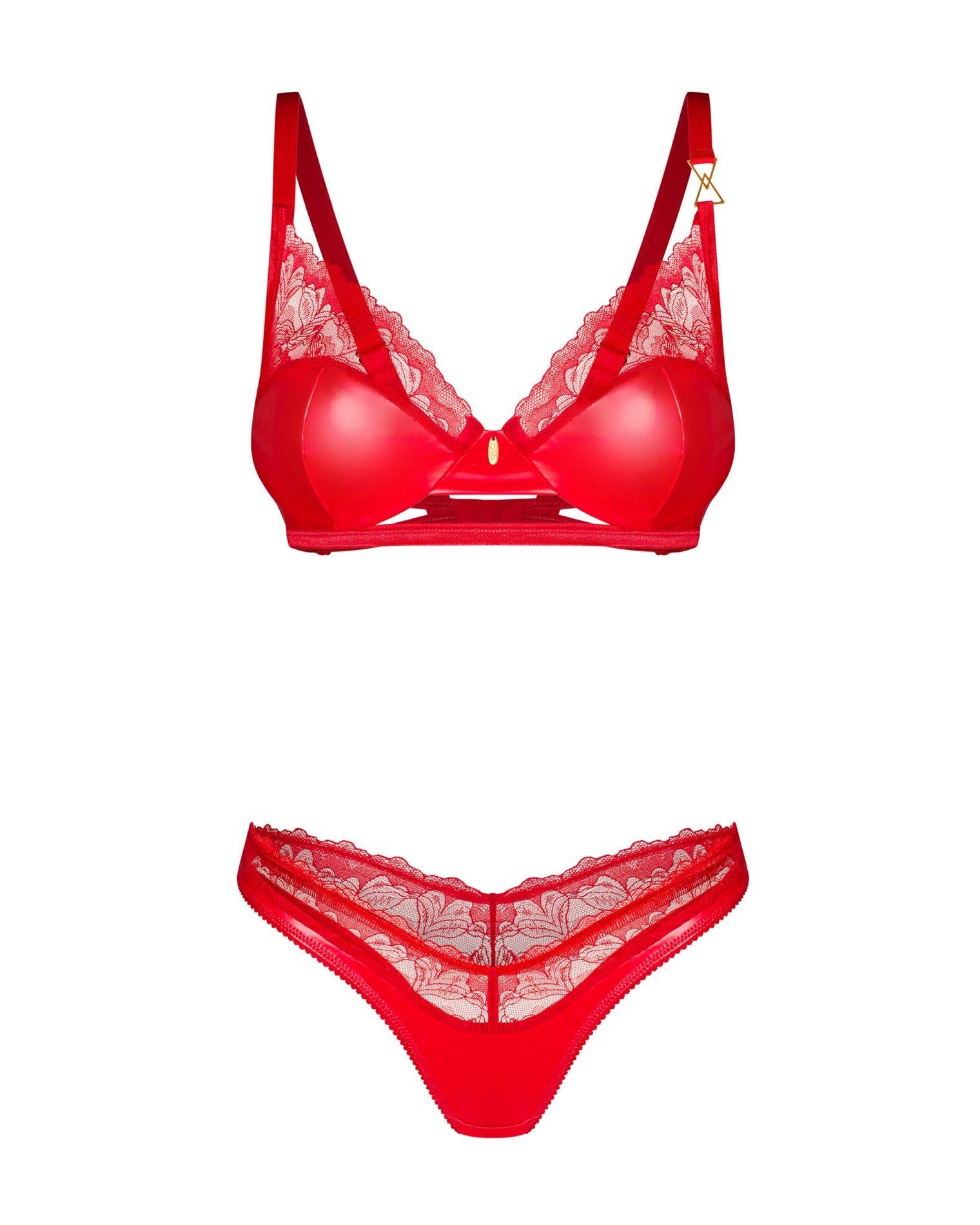 Set lenjerie intimă Obsessive Aliosa roșu S/M