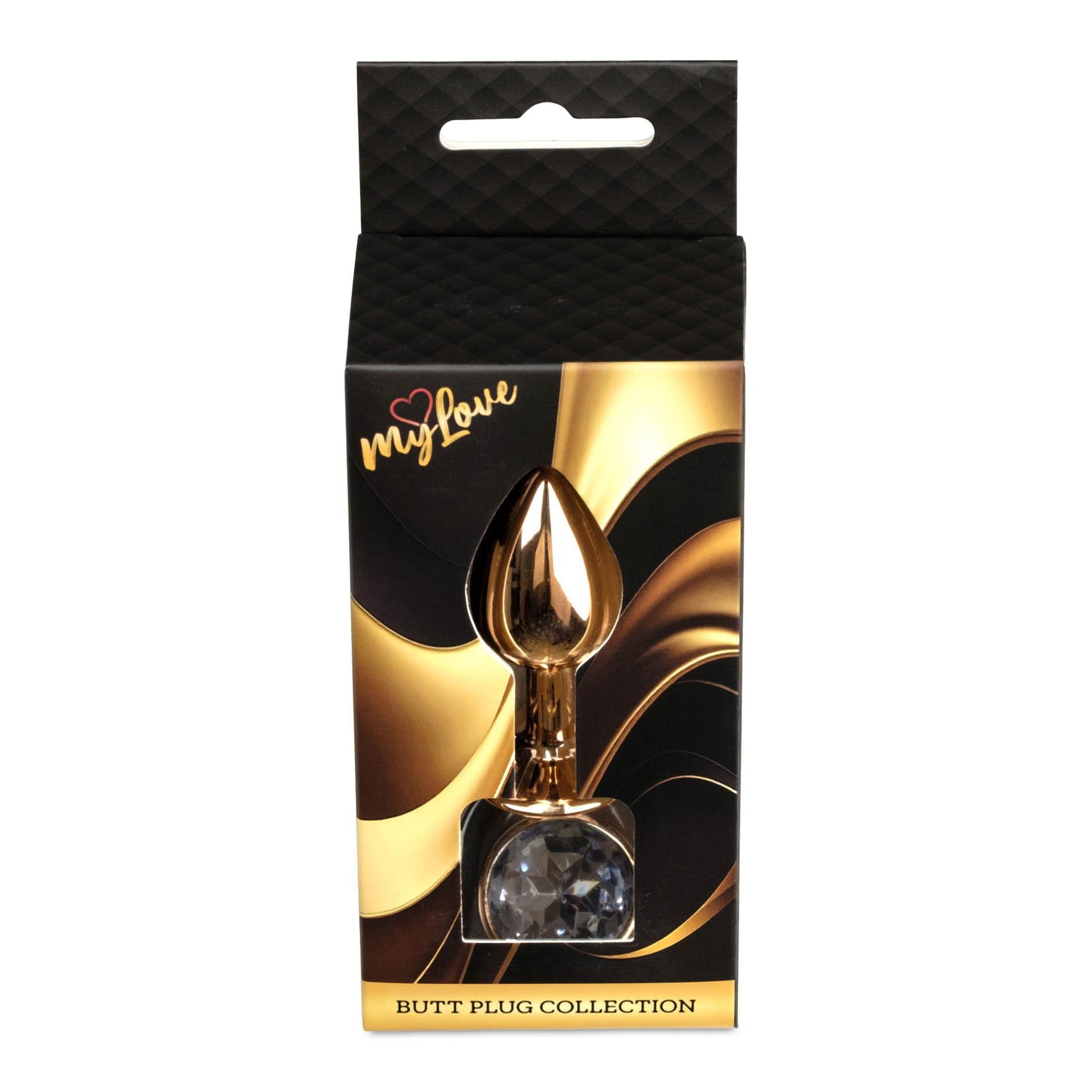 Bijuterii anale din oțel MyLove Toys cu diamant, aur roșu, 7 cm