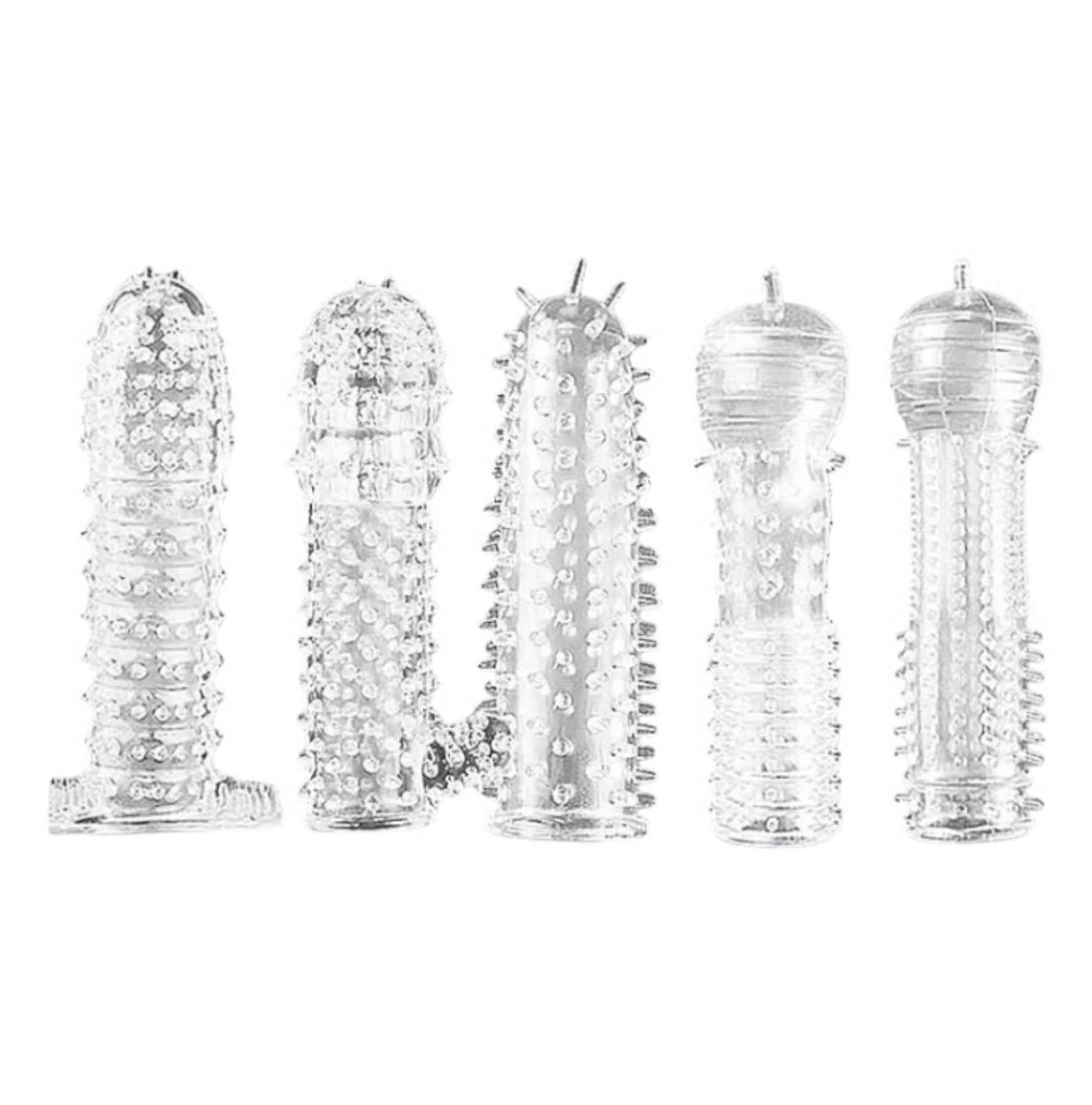 Manșon transparent pentru penis Lovesecret cu proeminențe 12,5 cm