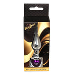 Dop anal din oțel cu diamant MyLove Toys, violet, 9,5 cm