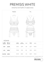 Set lenjerie intimă Premisis, cu decolteu deschis, alb, L/XL