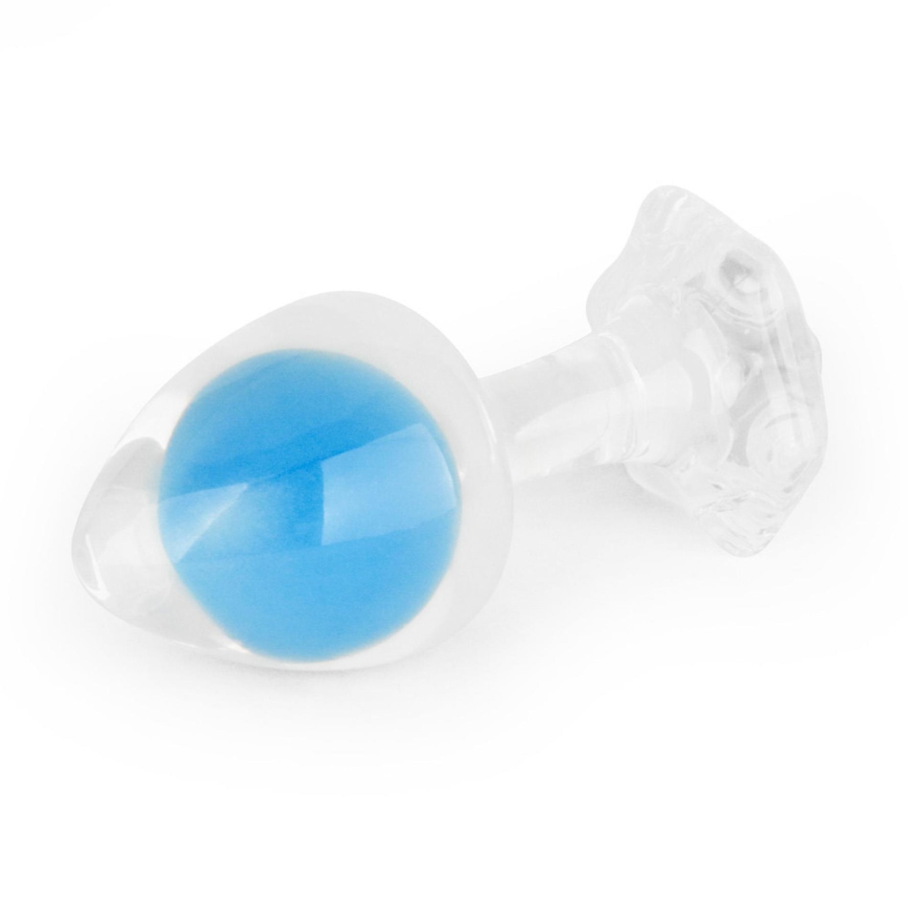 Plug anal Gemoria din silicon, fosforescent, cu bilă albastră