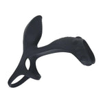 Inel vibrant pentru penis și testicule Levelz cu buclă, silicon, negru, 14 cm
