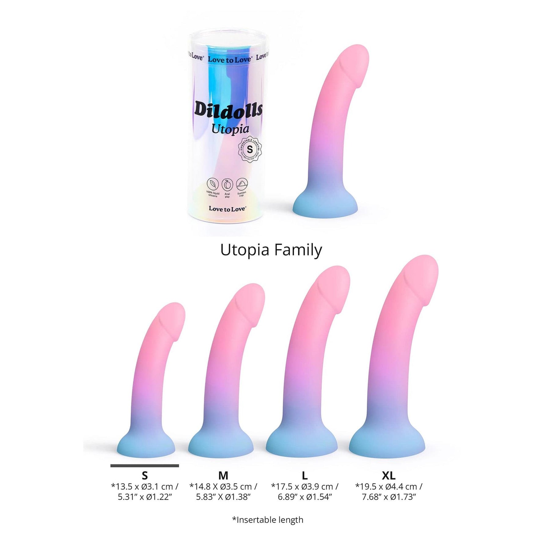 Dildol realist din silicon Love to Love Dildolls Utopia S 15 cm