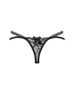 Tanga sexy din dantelă, cu deschidere, Obsessive, negru XL/2XL